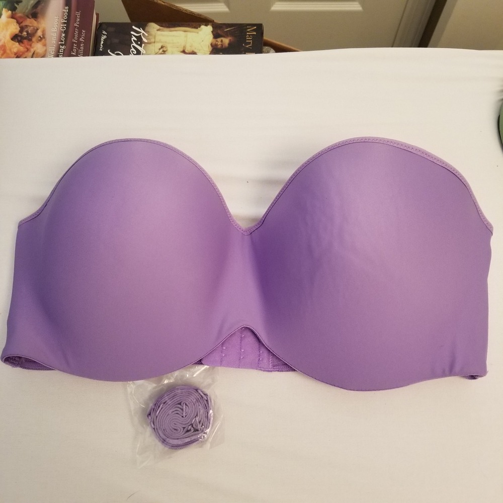Torrid Purple Strapless Bra with Removable Straps Smooth Microfiber Underwire40D